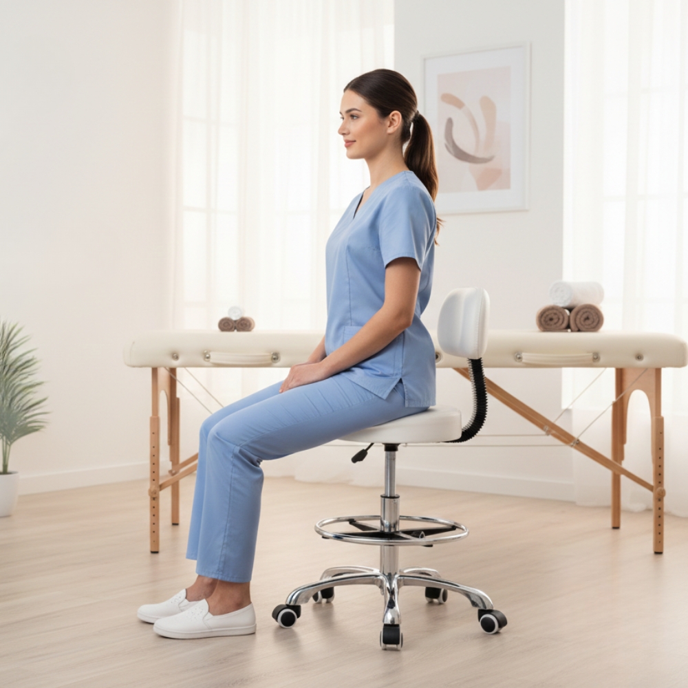 MASTER Therapist Back Rest and Foot Rest Massage Stool In Kuwait